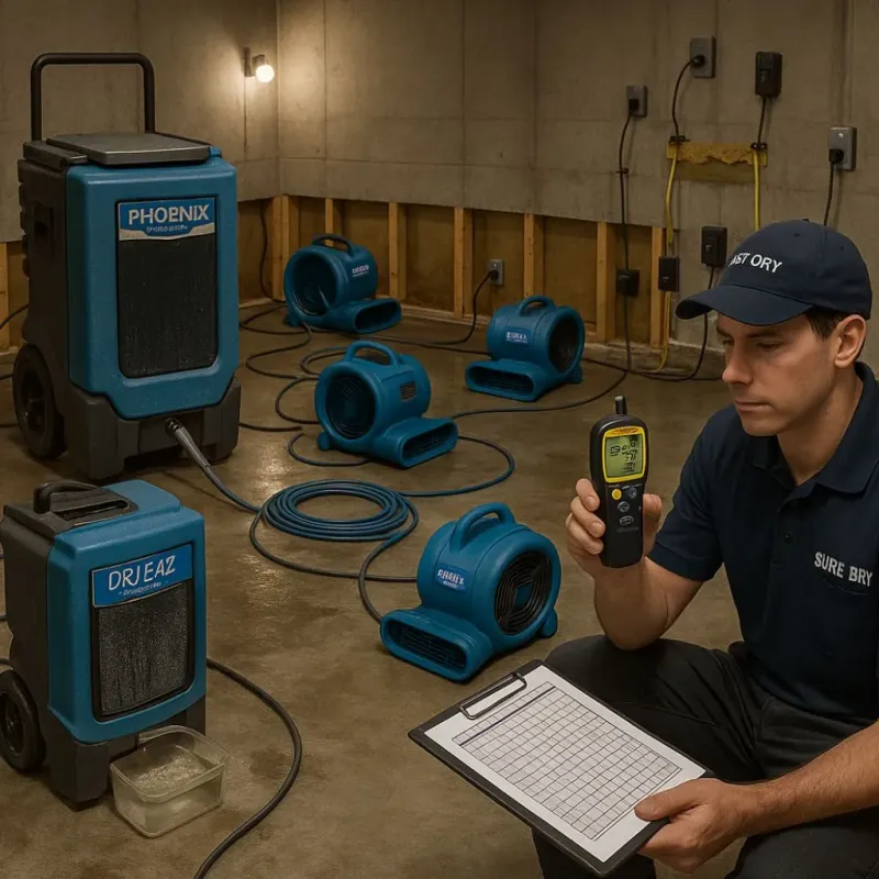Structural Drying and Dehumidification process in Spurgeon, TN